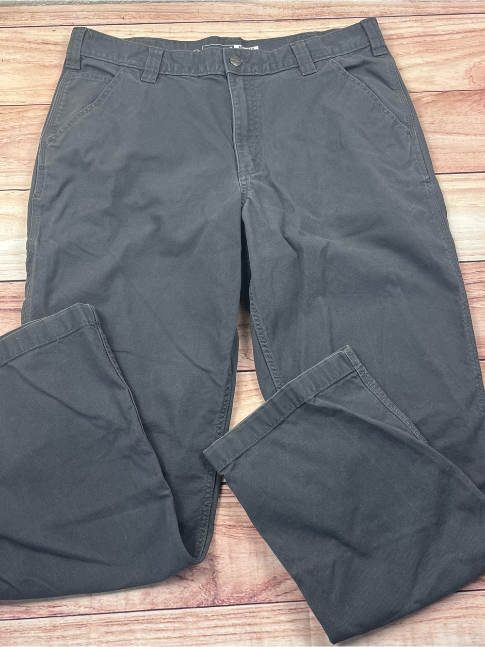 Carhartt Relaxed Fit Straight Rigby Work Pants Mens 36x31 Gray Cotton BN2291-M